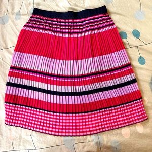 Pink striped pleated elastic waist skirt size 2X